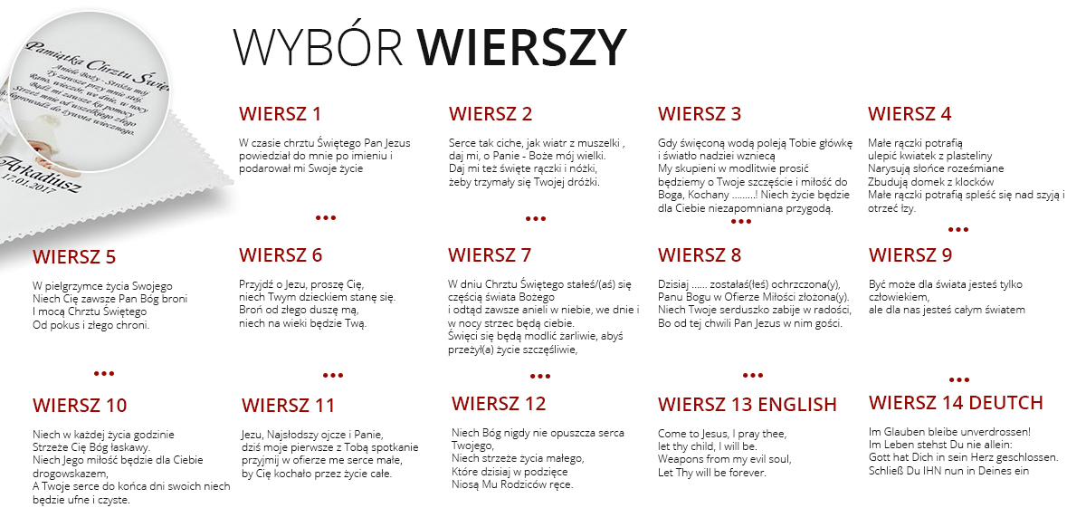 przykładowe wiersze